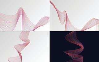 Collection of geometric minimal lines pattern set vector