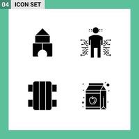 Pictogram Set of Simple Solid Glyphs of building game sensor human sport Editable Vector Design Elements