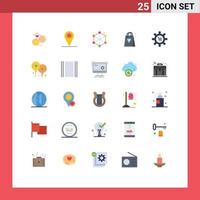 paquete de iconos vectoriales de stock de 25 signos y símbolos de línea para la configuración bolsa de engranajes de diamante elementos de diseño vectorial editables web vector