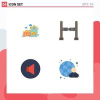 Pack of 4 creative Flat Icons of home speaker villa fence businessman Editable Vector Design Elements