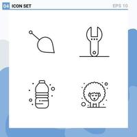 Modern Set of 4 Filledline Flat Colors and symbols such as siacoin water cryptocurrency spanner drink Editable Vector Design Elements