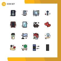 Universal Icon Symbols Group of 16 Modern Flat Color Filled Lines of office draw furniture responsive draw direction Editable Creative Vector Design Elements