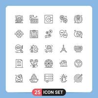 Line Pack of 25 Universal Symbols of device question devices qa technology Editable Vector Design Elements