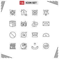 16 Universal Outline Signs Symbols of e box money solution management Editable Vector Design Elements