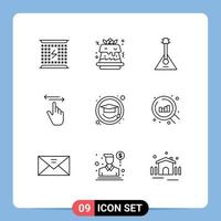 9 Creative Icons Modern Signs and Symbols of right hand audio gestures sound Editable Vector Design Elements