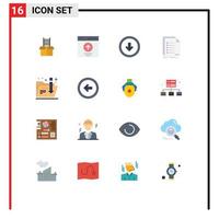 Modern Set of 16 Flat Colors and symbols such as listing filing user check user interface Editable Pack of Creative Vector Design Elements