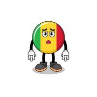 mali flag cartoon illustration with sad face vector