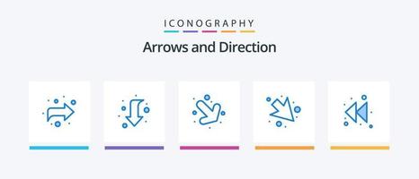 Arrow Blue 5 Icon Pack Including . down. rewind. Creative Icons Design vector