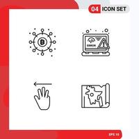 User Interface Pack of 4 Basic Filledline Flat Colors of distribution error money design hand cursor Editable Vector Design Elements