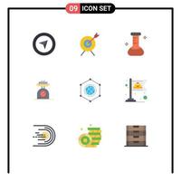 paquete de iconos de vector de stock de 9 signos y símbolos de línea para elementos de diseño de vector editables de peso global de laboratorio de datos comerciales