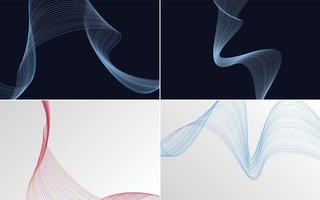 Wave curve abstract vector backgrounds for high-quality presentations. flyers. and brochures