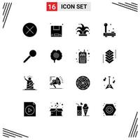 Pack of 16 Modern Solid Glyphs Signs and Symbols for Web Print Media such as map equipment best electronic devices Editable Vector Design Elements