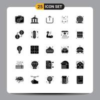 paquete de iconos de vector de stock de 25 signos y símbolos de línea para elementos de diseño de vector editables sin estructura de datos de estructura de globo terráqueo