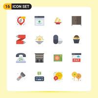 16 Universal Flat Color Signs Symbols of clothes wardrobe web interior chinese Editable Pack of Creative Vector Design Elements