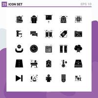 Modern Set of 25 Solid Glyphs and symbols such as computer profession atm nun female Editable Vector Design Elements