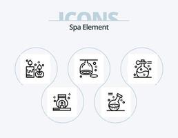 paquete de iconos de línea de elementos de spa 5 diseño de iconos. limpieza. spa. quemador. líquido. gota vector