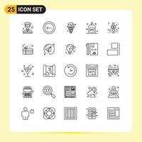 25 Creative Icons Modern Signs and Symbols of calculate seo ice search media Editable Vector Design Elements