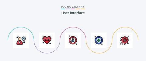 User Interface Line Filled Flat 5 Icon Pack Including . setting. navigation. interface. user vector