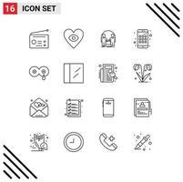 paquete de iconos vectoriales de stock de 16 signos y símbolos de línea para la aplicación de teléfono inteligente clon de leche materna elementos de diseño vectorial editables vector