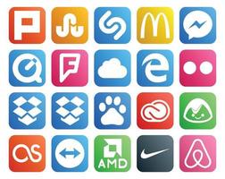 20 Social Media Icon Pack Including teamviewer basecamp edge adobe creative cloud vector