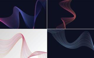 Collection of geometric minimal lines pattern set vector