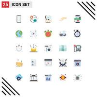 Modern Set of 25 Flat Colors Pictograph of marketing hand setting alms creative Editable Vector Design Elements