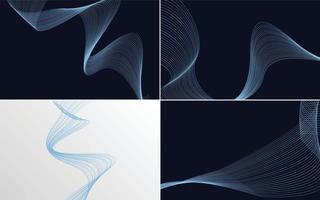 Collection of geometric minimal lines pattern set vector