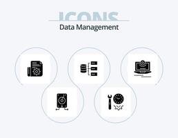 Data Management Glyph Icon Pack 5 Icon Design. . setting . options . folder . vector