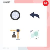 4 Flat Icon concept for Websites Mobile and Apps clothes sun arrow crane morning Editable Vector Design Elements