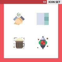 4 Flat Icon concept for Websites Mobile and Apps job lantern grid cocoa ramadan Editable Vector Design Elements