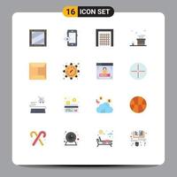 Pictogram Set of 16 Simple Flat Colors of envelope game gate golf bag Editable Pack of Creative Vector Design Elements