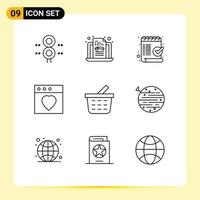 9 Creative Icons Modern Signs and Symbols of checkout mac check favorite ok Editable Vector Design Elements