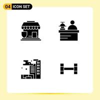 Pack of 4 Modern Solid Glyphs Signs and Symbols for Web Print Media such as insurance pollution shop manager weightlifting Editable Vector Design Elements