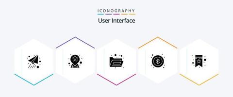 User Interface 25 Glyph icon pack including . . storage. tag. bookmarks vector