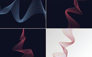 Collection of geometric minimal lines pattern set vector