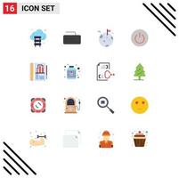 Flat Color Pack of 16 Universal Symbols of annual report user gas ui on Editable Pack of Creative Vector Design Elements