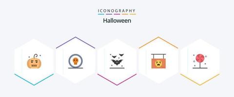 Halloween 25 Flat icon pack including shop. hanging. pirate. halloween. night vector