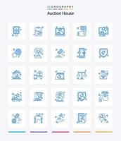 subasta creativa 25 paquete de iconos azules como la justicia. mano. Internet. etiqueta. licitación vector