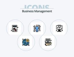 paquete de iconos lleno de línea de gestión empresarial 5 diseño de iconos. gestión. oportunidad. analítica. hombre. oportunidad de negocio vector