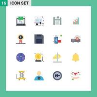 16 Creative Icons Modern Signs and Symbols of trends marketing floppy diagram analytics Editable Pack of Creative Vector Design Elements