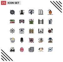 Universal Icon Symbols Group of 25 Modern Filled line Flat Colors of bobber files ad documents copy Editable Vector Design Elements