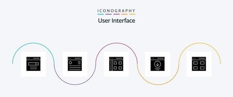 User Interface Glyph 5 Icon Pack Including interface. communication. menu. web. interface vector