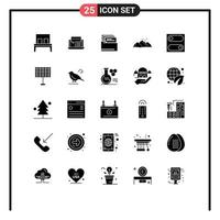 25 iconos creativos signos y símbolos modernos de aves colina documento de paisaje en línea elementos de diseño vectorial editables vector