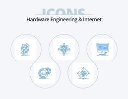 Hardware Engineering And Internet Blue Icon Pack 5 Icon Design. logic. function. net. web. internet vector