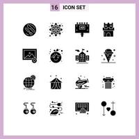 paquete de iconos de vector de stock de 16 signos y símbolos de línea para elementos de diseño de vector editables de playa de vacaciones de anuncio de arena favorito