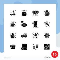 paquete de iconos vectoriales de 16 líneas y símbolos para el amor café bloone antídoto médico elementos de diseño vectorial editables vector