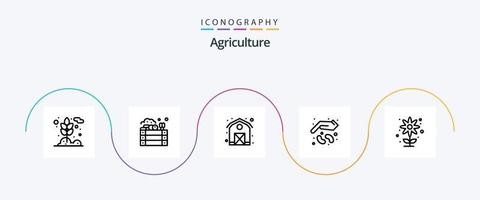 Agriculture Line 5 Icon Pack Including farming. growth. agriculture. seed. farming vector