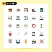 Universal Icon Symbols Group of 25 Modern Flat Colors of smart app portfolio vegetable canned Editable Vector Design Elements