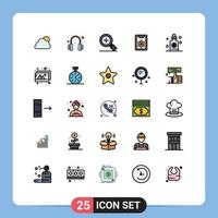 conjunto de 25 iconos de interfaz de usuario modernos signos de símbolos para el tratamiento de diseño más elementos de diseño vectorial editables de resorte cuentagotas vector