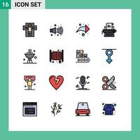 16 Creative Icons Modern Signs and Symbols of dish bbq arrow typewriter marketing Editable Creative Vector Design Elements